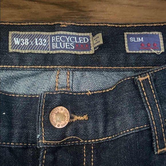 Recycled Blue Mens Slim Fit Denim Jeans - Picture 5 of 9